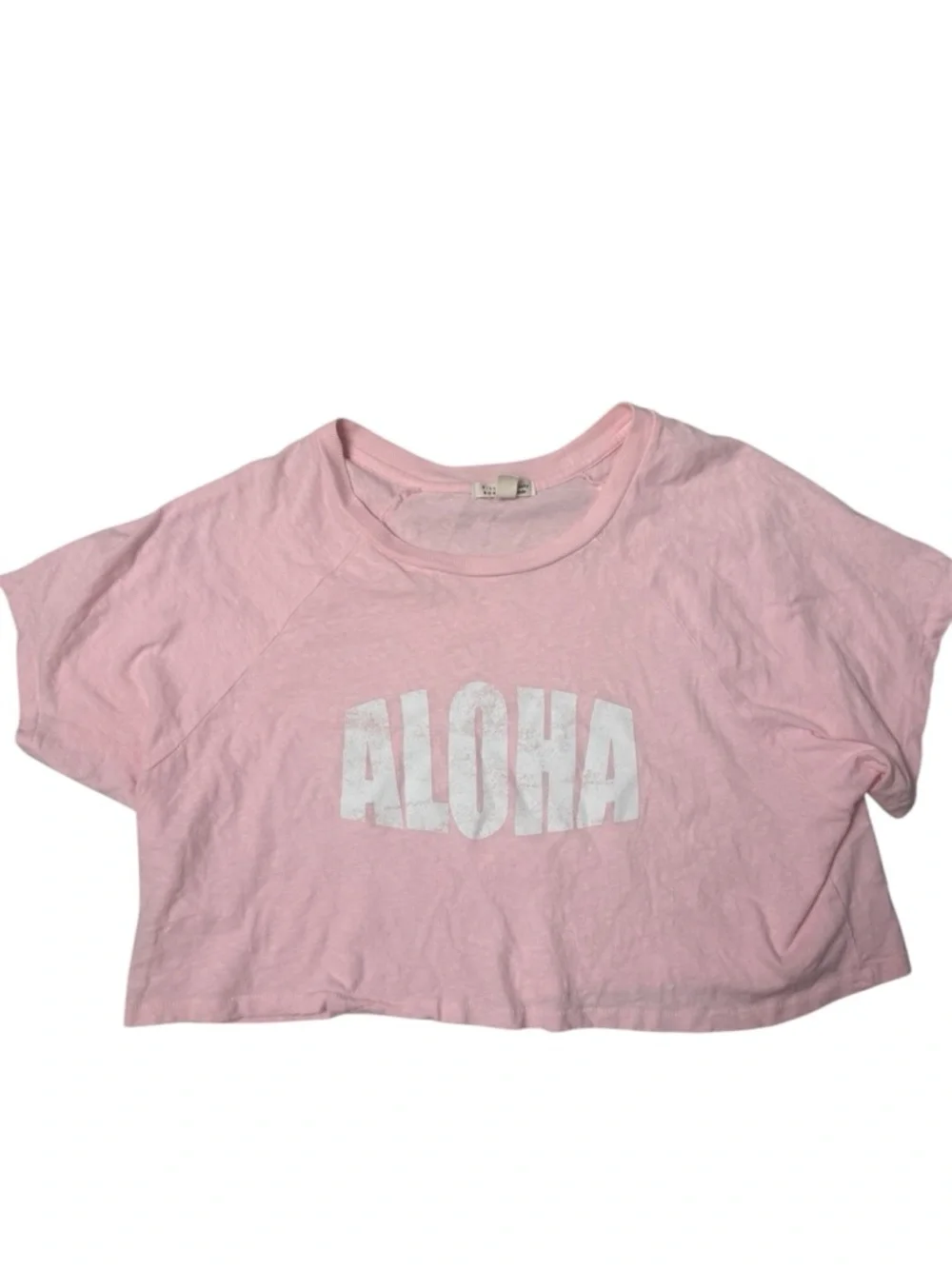 Billabong crop tee shirt Just Beachin' cropped t-shirt pink Aloha